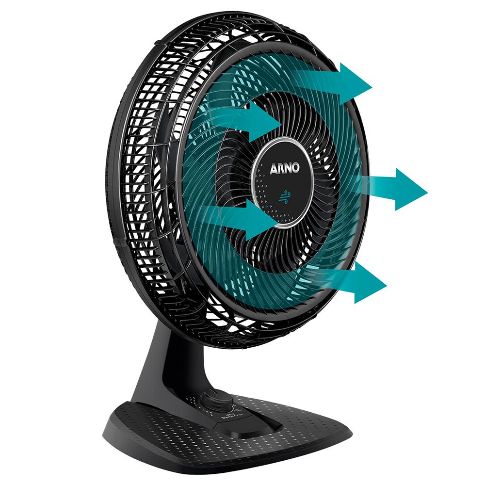 Ventilador de Mesa Arno Ultra Silence Force VD40 40cm, 6 Pás, 220w - Preto