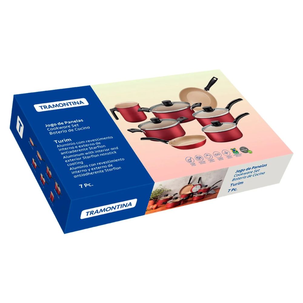 Jogo de Panelas Tramontina Turim 20297761 Vermelho