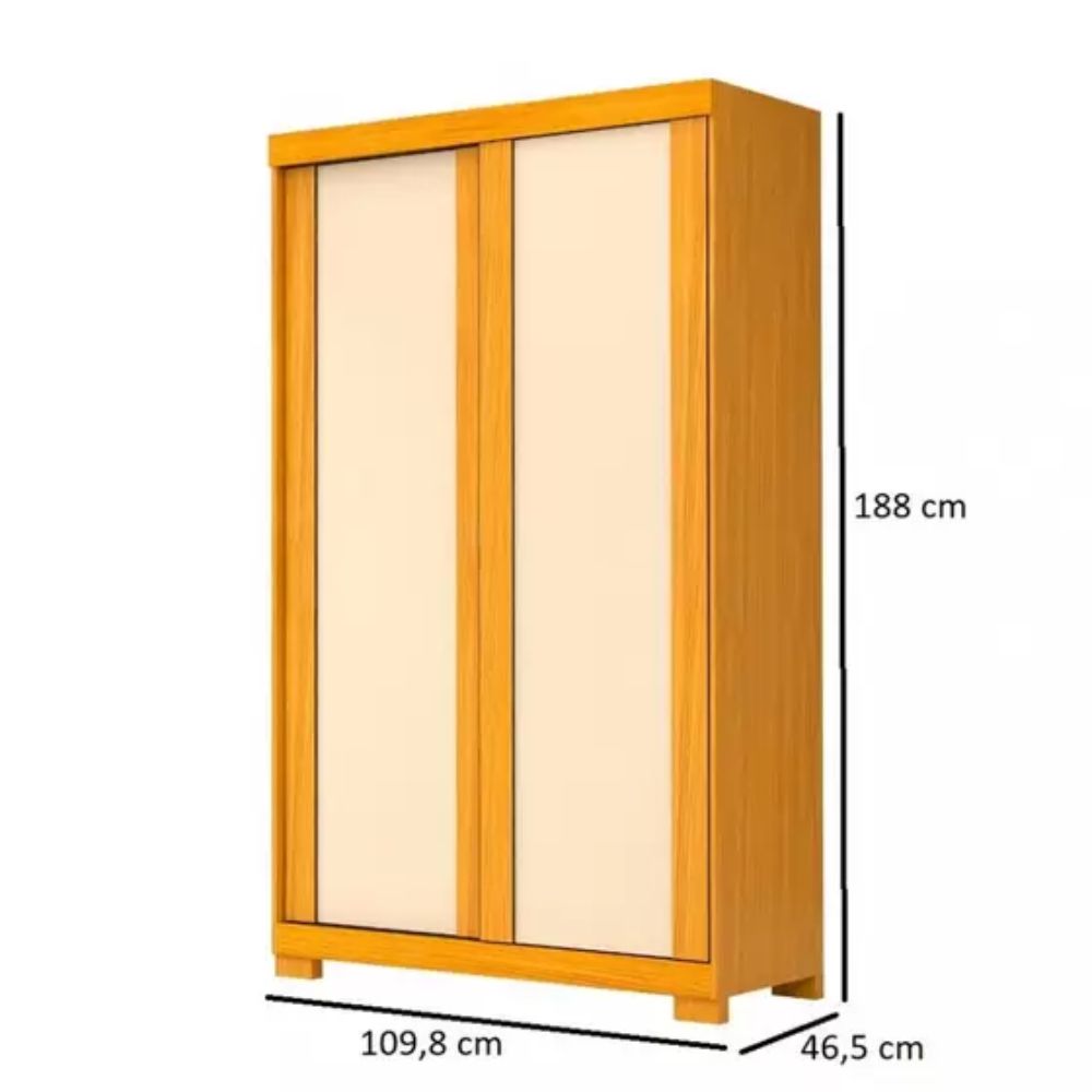 Guarda Roupas ACP Móveis Solteiro Flex 2 Portas 2 Gavetas Samira