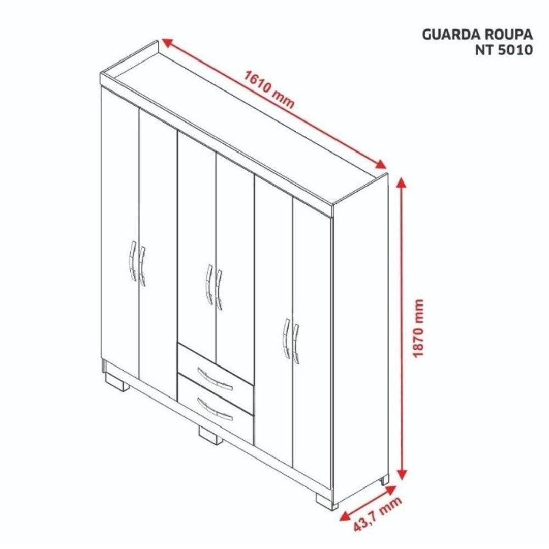 Guarda Roupa Notável Nt 5130 Freijó Trend/off White