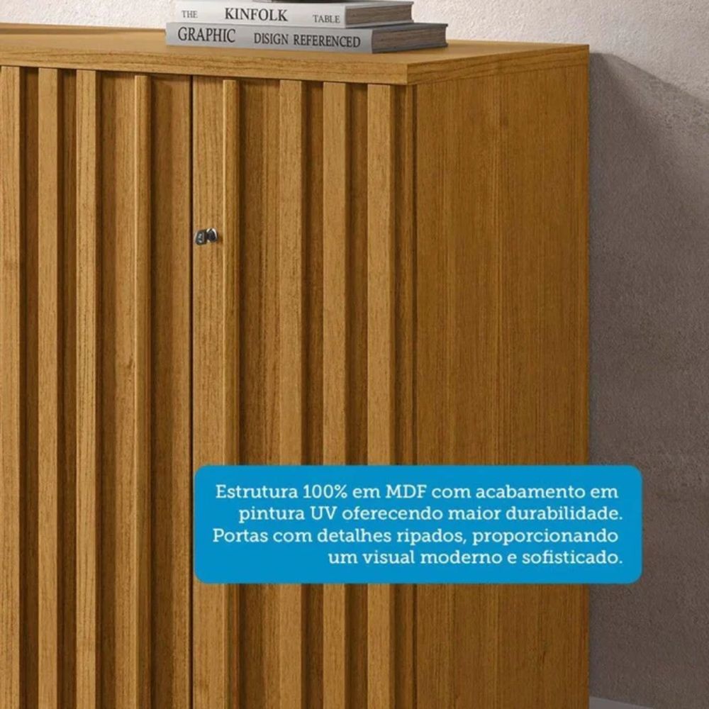 Cômoda de Quarto Bella c/ 2 Portas e 5 Gavetas Cinamomo - ACP Móveis