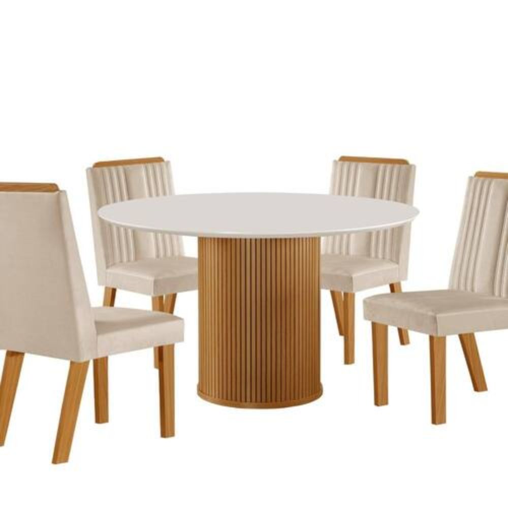 Conjunto de Mesa de Jantar Dara com 4 Cadeiras