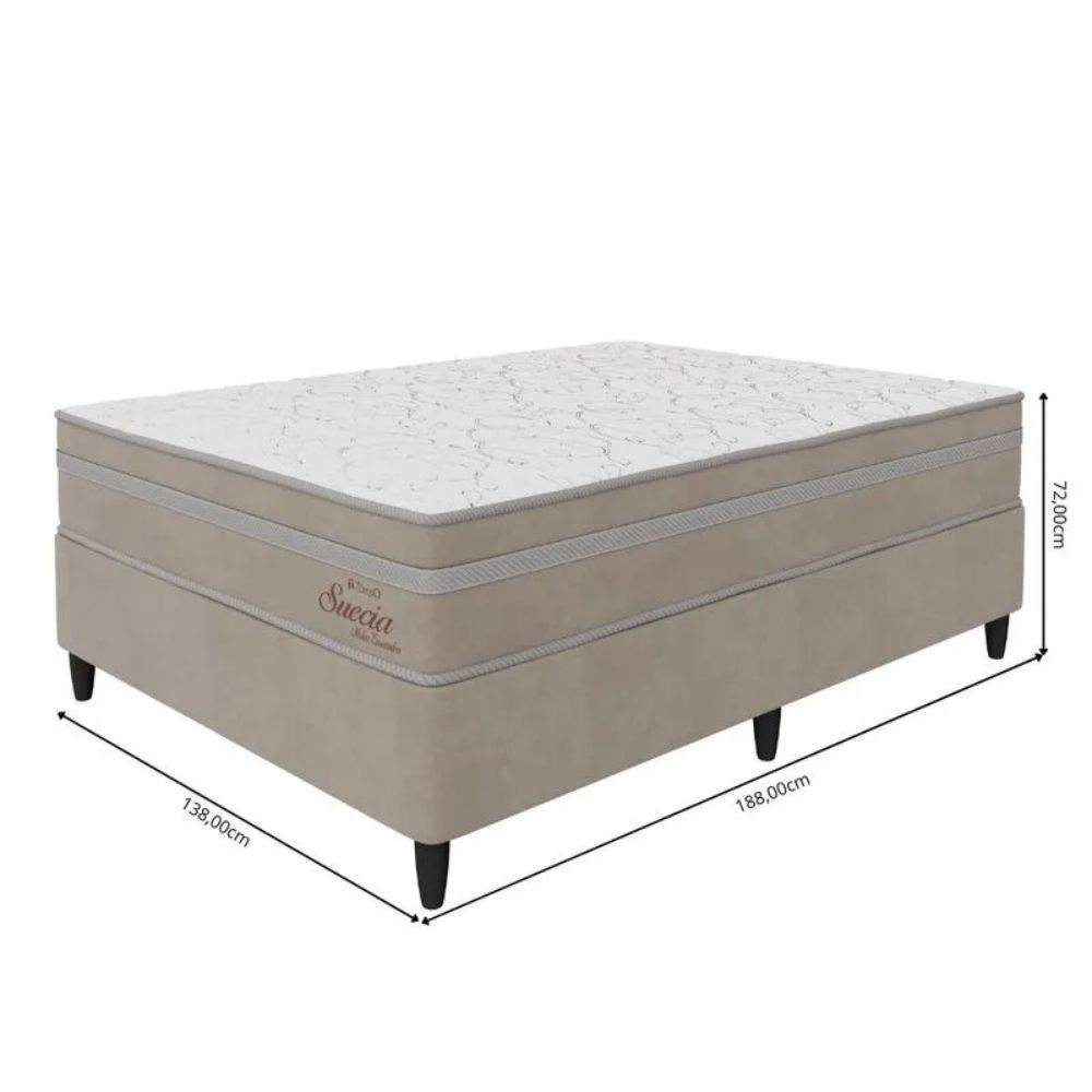 Cama Box Topázio Suécia Molas Ensacadas 138x188x52