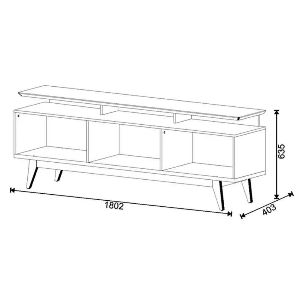 Rack Bancada Imcal Classic 3 Gavetas com Nicho 2.2 Off White Nature