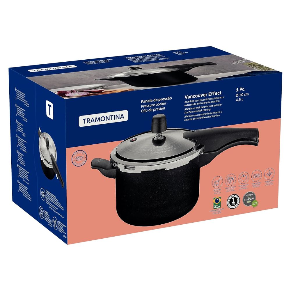Panela de Pressão Tramontina Vancouver 4,5L Preto