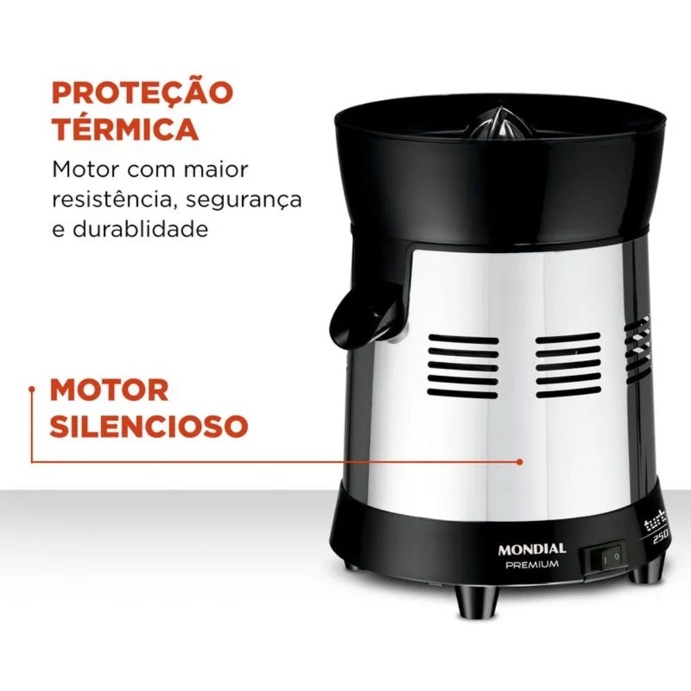 Extrator de Frutas Mondial E-10 Turbo Premium 250W