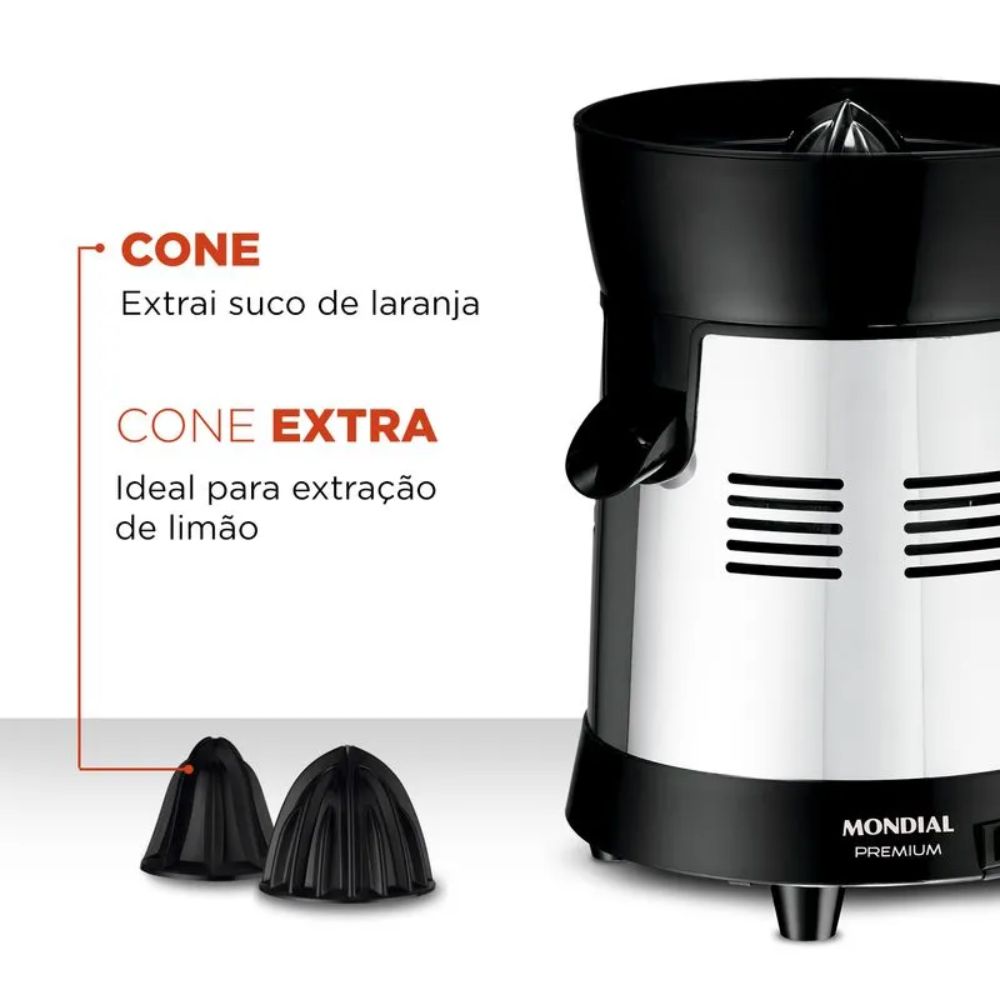 Extrator de Frutas Mondial E-10 Turbo Premium 250W