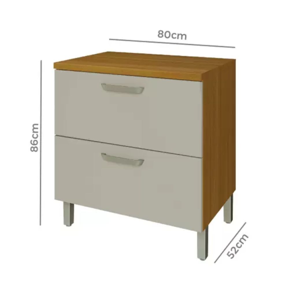 Balcao Nesher Princesa 1p 1g 80cm 100% Mdf Freijo/off White