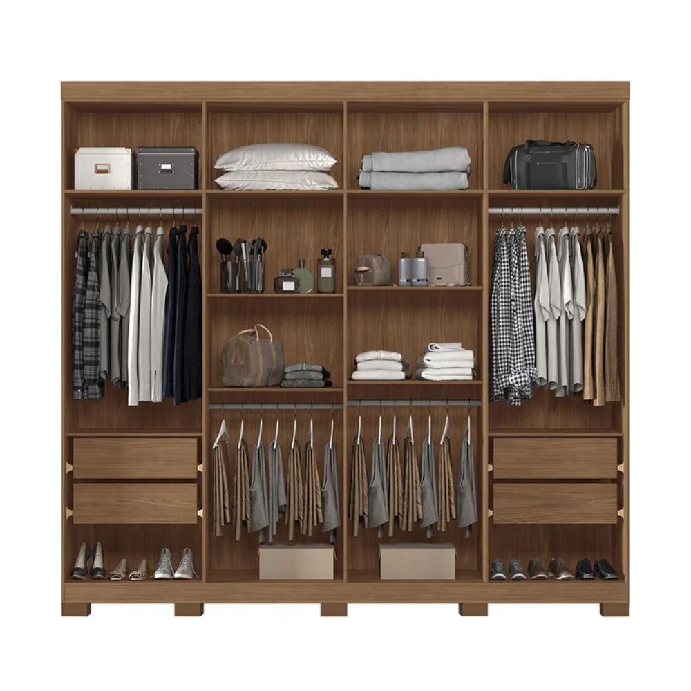 Guarda-Roupa Master New 8 Portas e 4 Gavetas Santos Andirá Jatobá