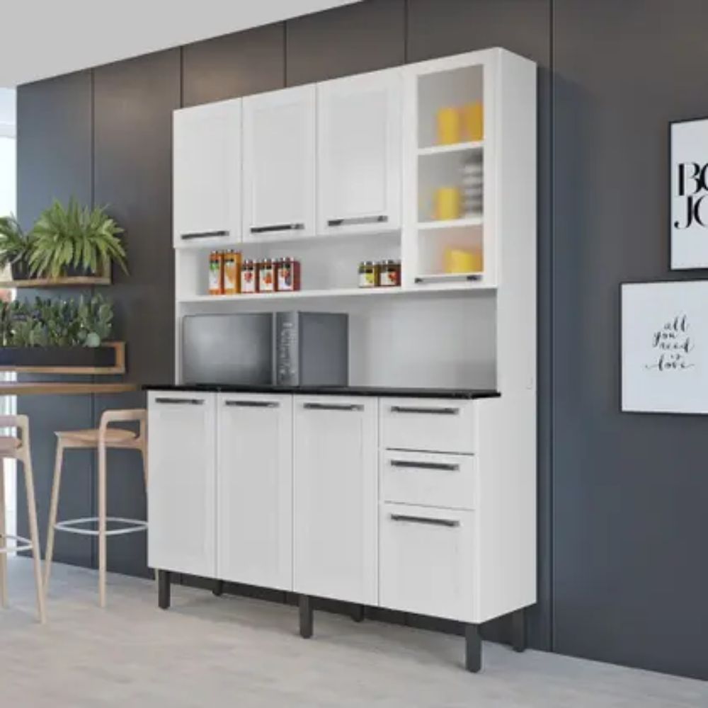 Cozinha Compacta Itatiaia Florença 140 em Aço 8 Portas 2 Gavetas