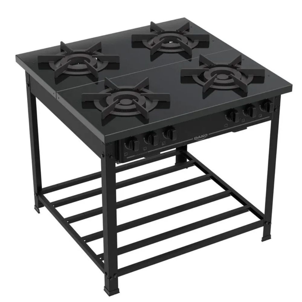 Fogão Industrial Dako Couraçado 4 Bocas Preto