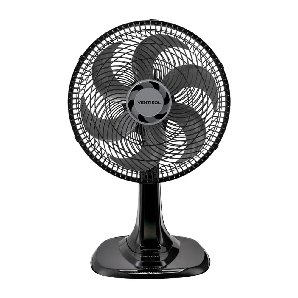 Ventilador Ventisol Premium Mesa Turbo 6 Pás 30 Cm Preto