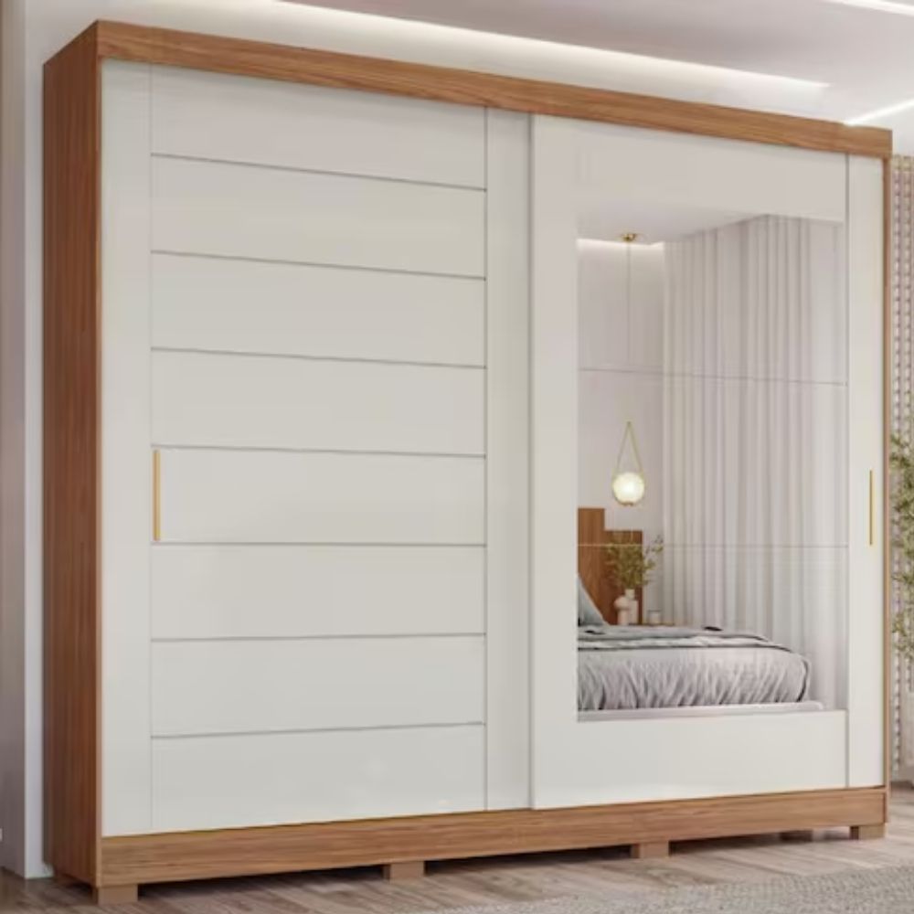 Guarda-Roupa Panan Florença 2 Portas com Espelho e Pés