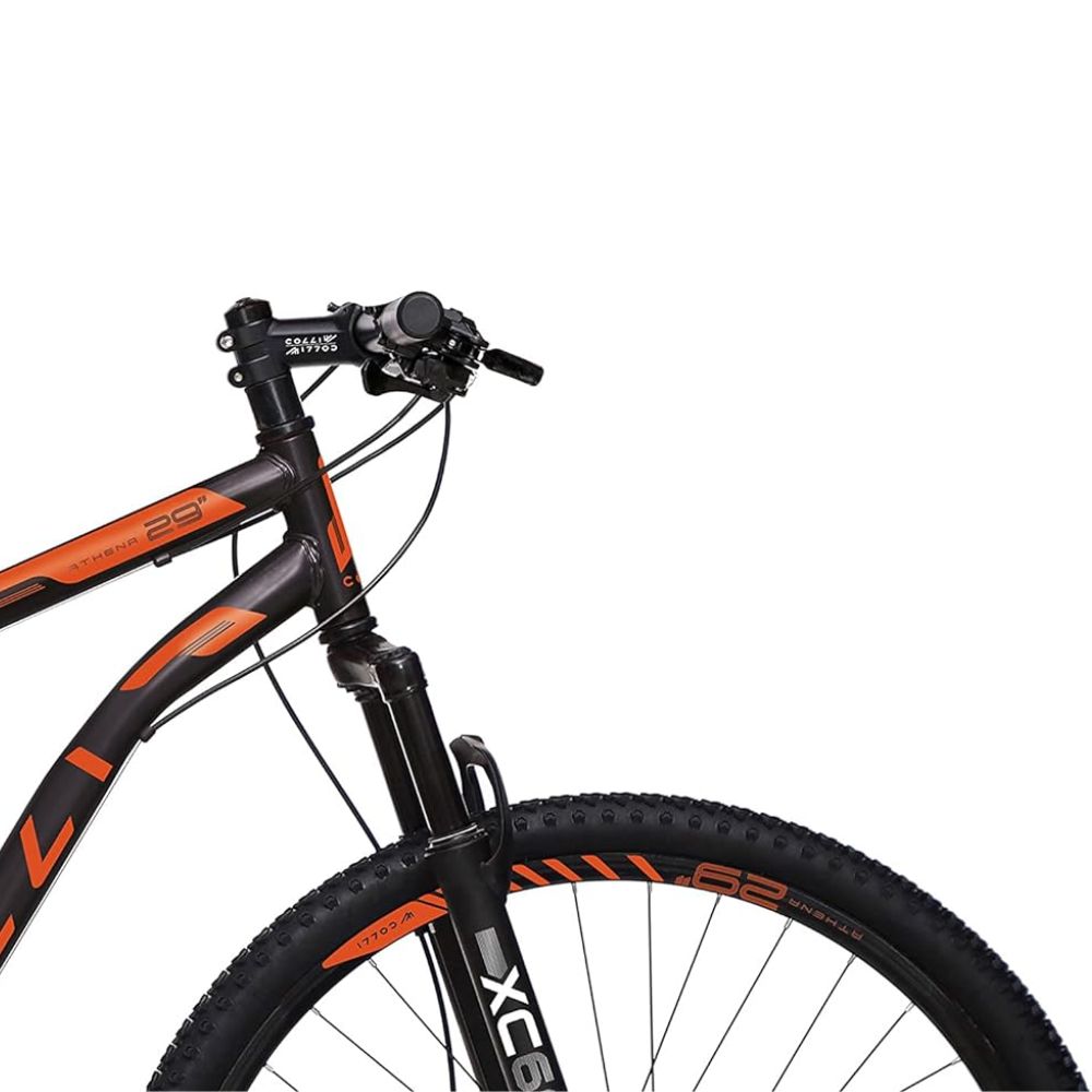Bicicleta Colli Athena Preto Fosco e Laranja Neon Aro 29 Freios a Disco 21M