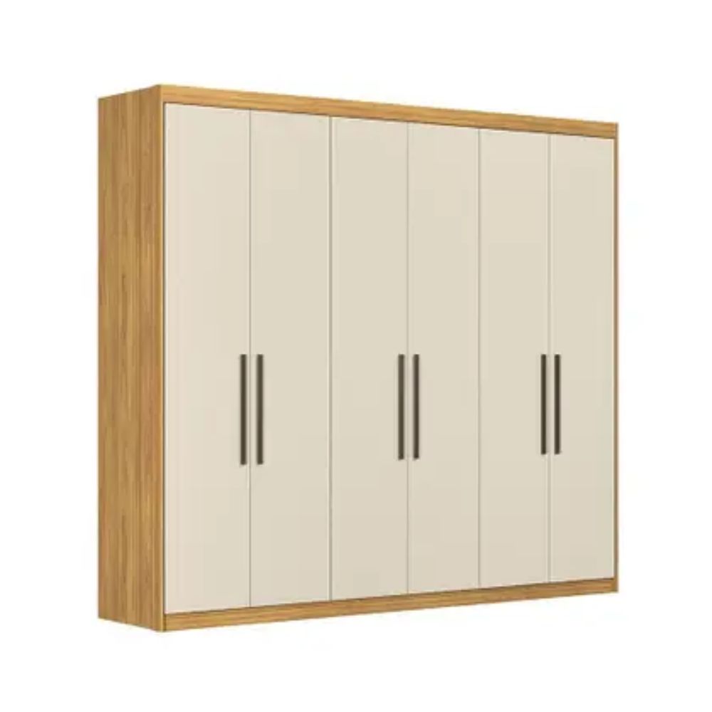 Guarda-Roupa Demobile Casal Venice 6 Portas 4 Gavetas Cinamon e Off White - Modern