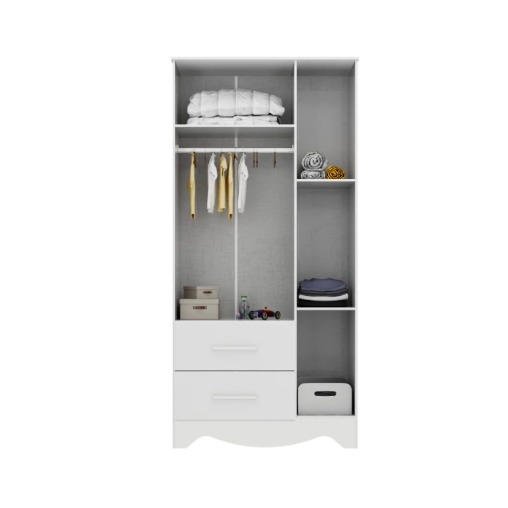 Guarda-Roupas Popy Peroba Infantil 3 Portas Branco