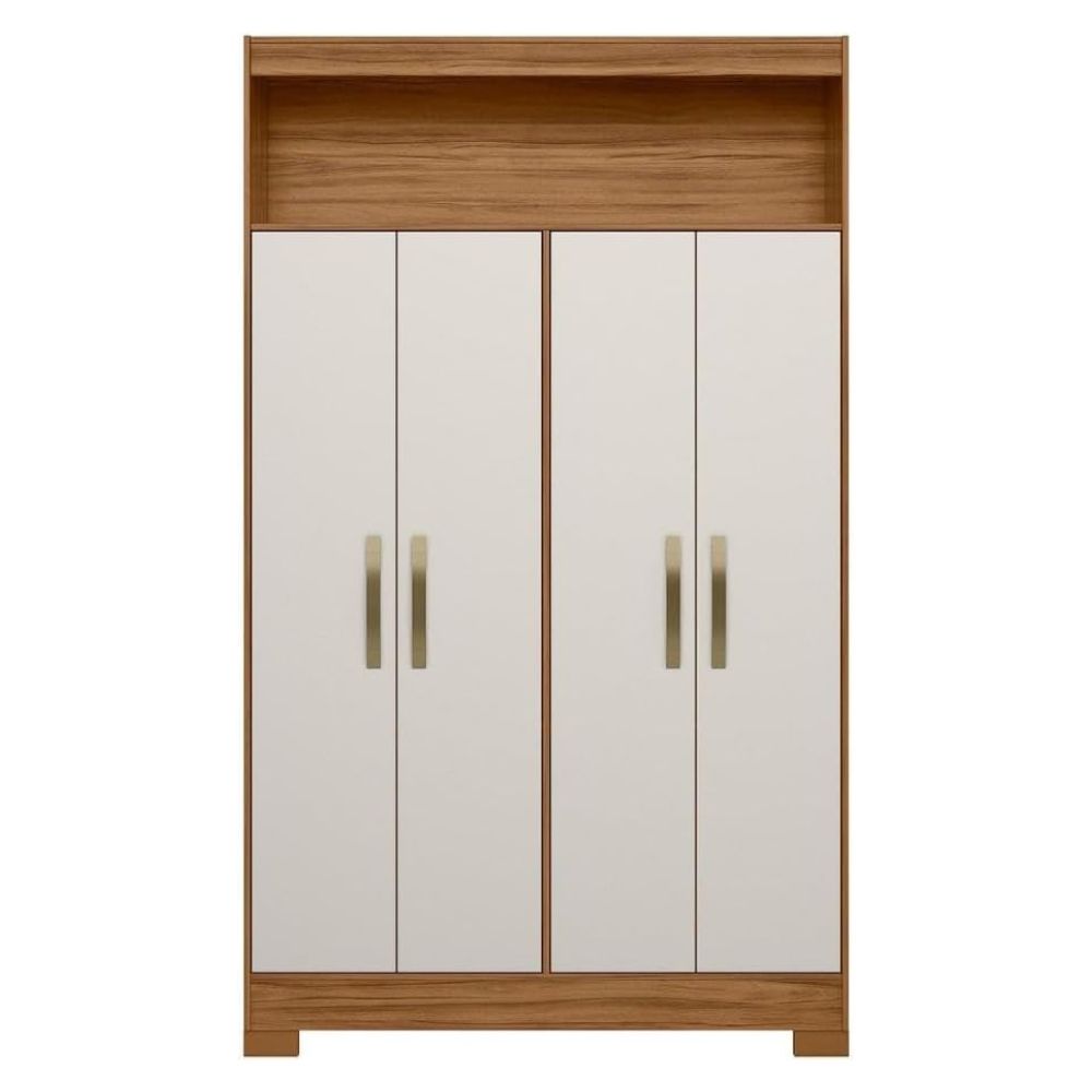 Armário Multiuso 4 Portas 1 Nicho NT4030 Notável Móveis Freijó Trend / Off White