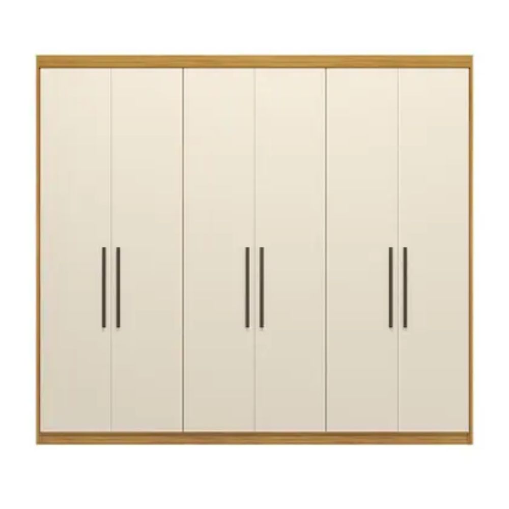 Guarda-Roupa Demobile Casal Venice 6 Portas 4 Gavetas Cinamon e Off White - Modern