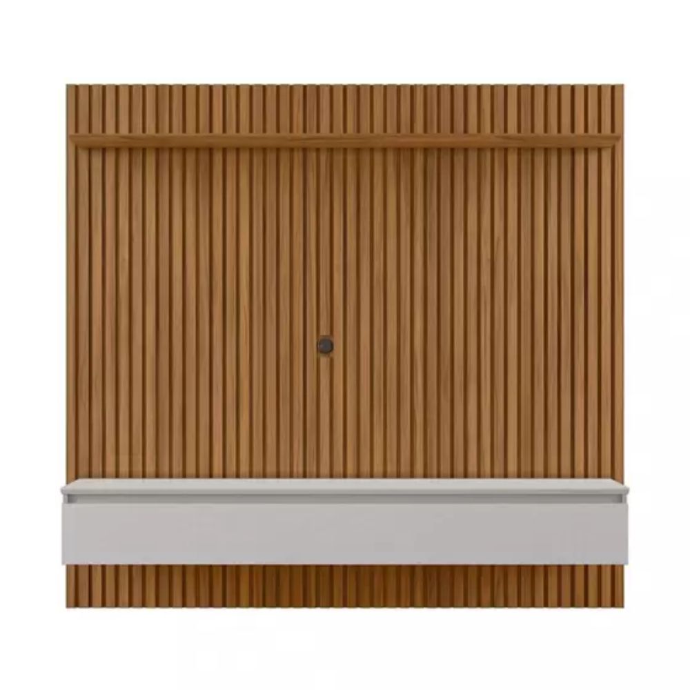 Painel para TV Notável 1 Porta Ripado NT 1350 Freijó Trend/Off White