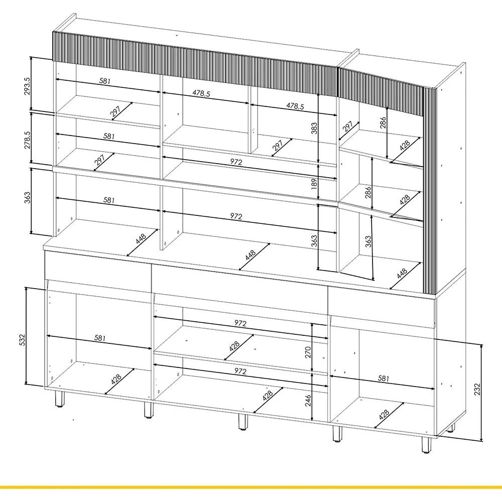 Kit Cozinha Nesher Realeza 220 cm