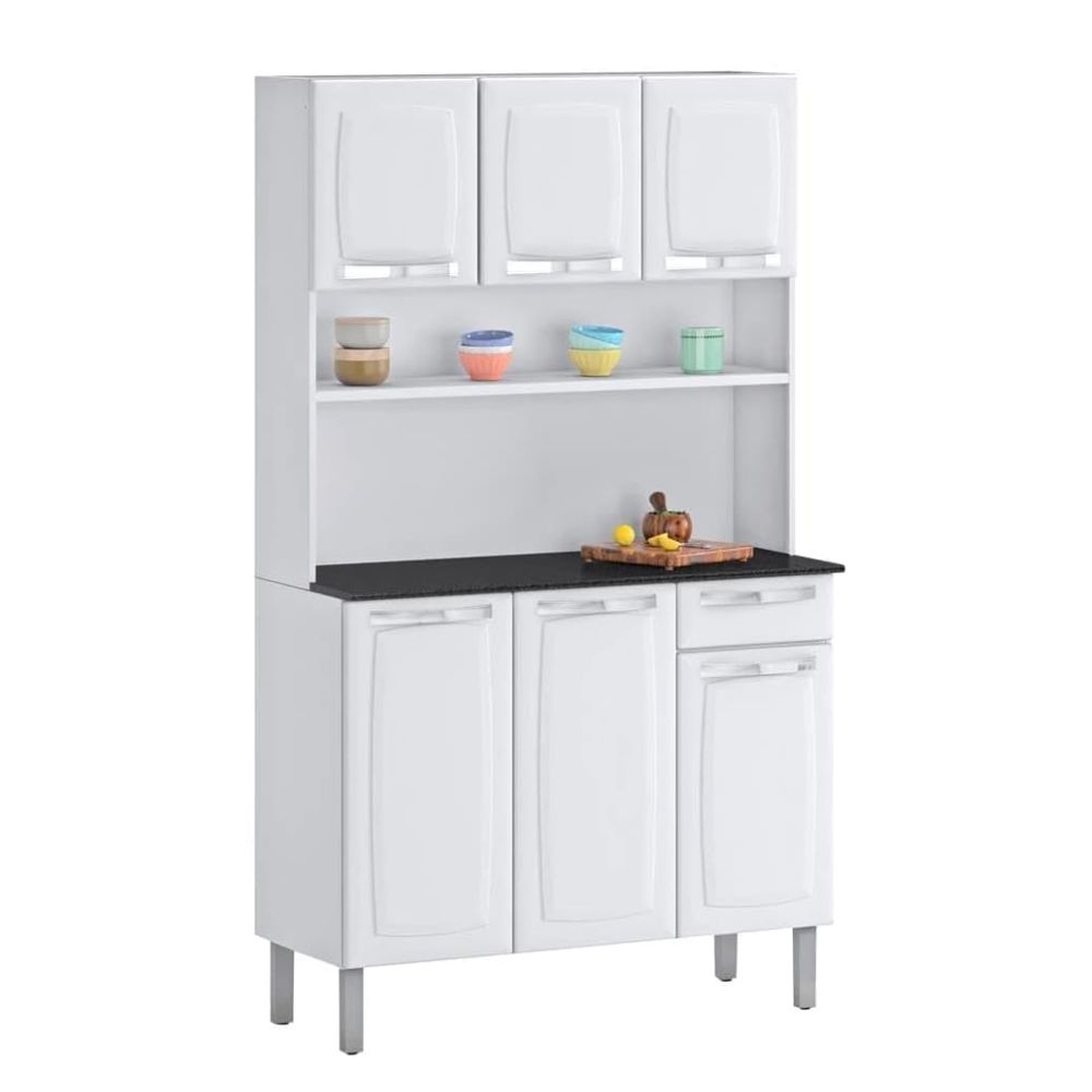 Kit Cozinha Itatiaia Rose 6 Portas e 1 Gaveta Branco