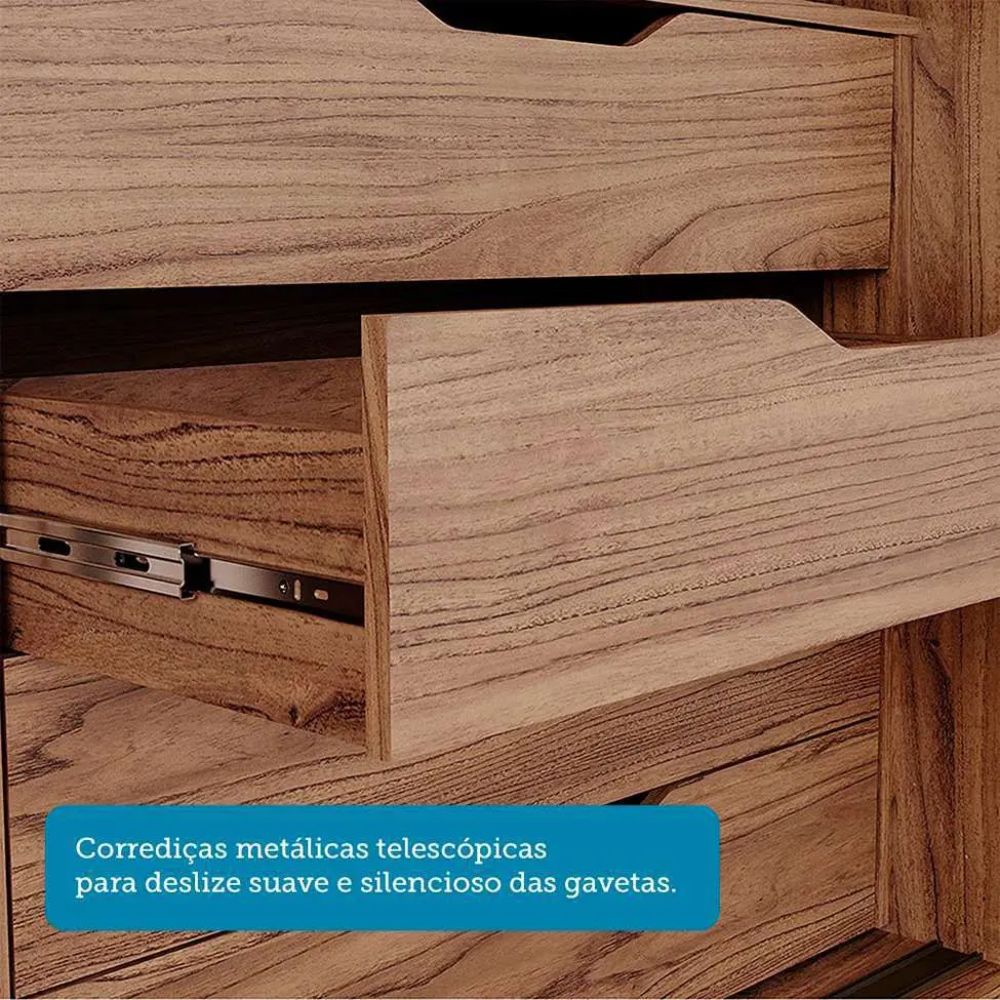 Guarda Roupa Panan Cecília 3 Portas Cinamomo