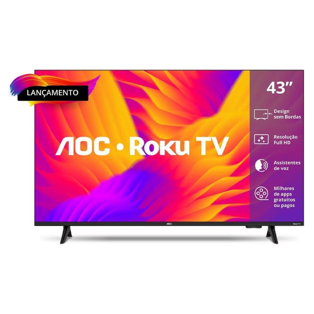 AOC Smart TV 43 Polegadas Full HD LED Roku TV 43S5155
