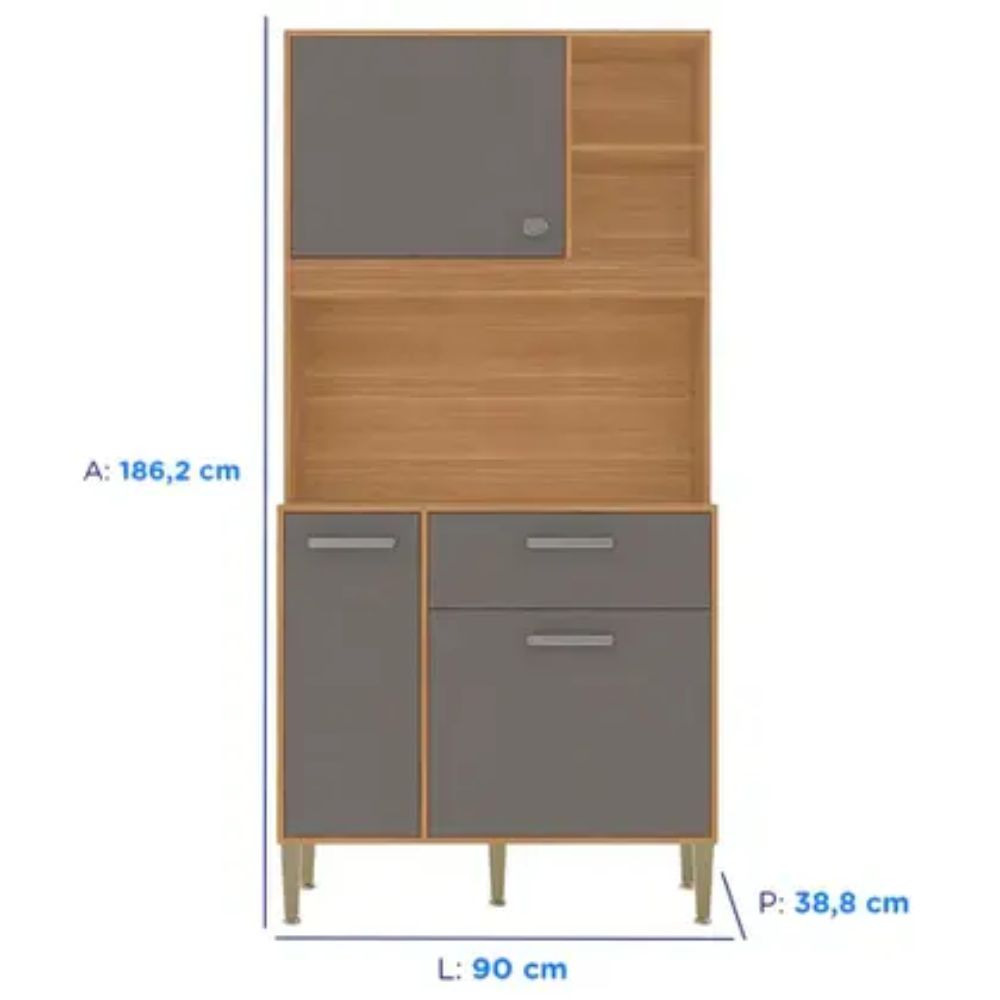 Cozinha Compacta Kits Paraná Zen 3 Portas 1 Gaveta