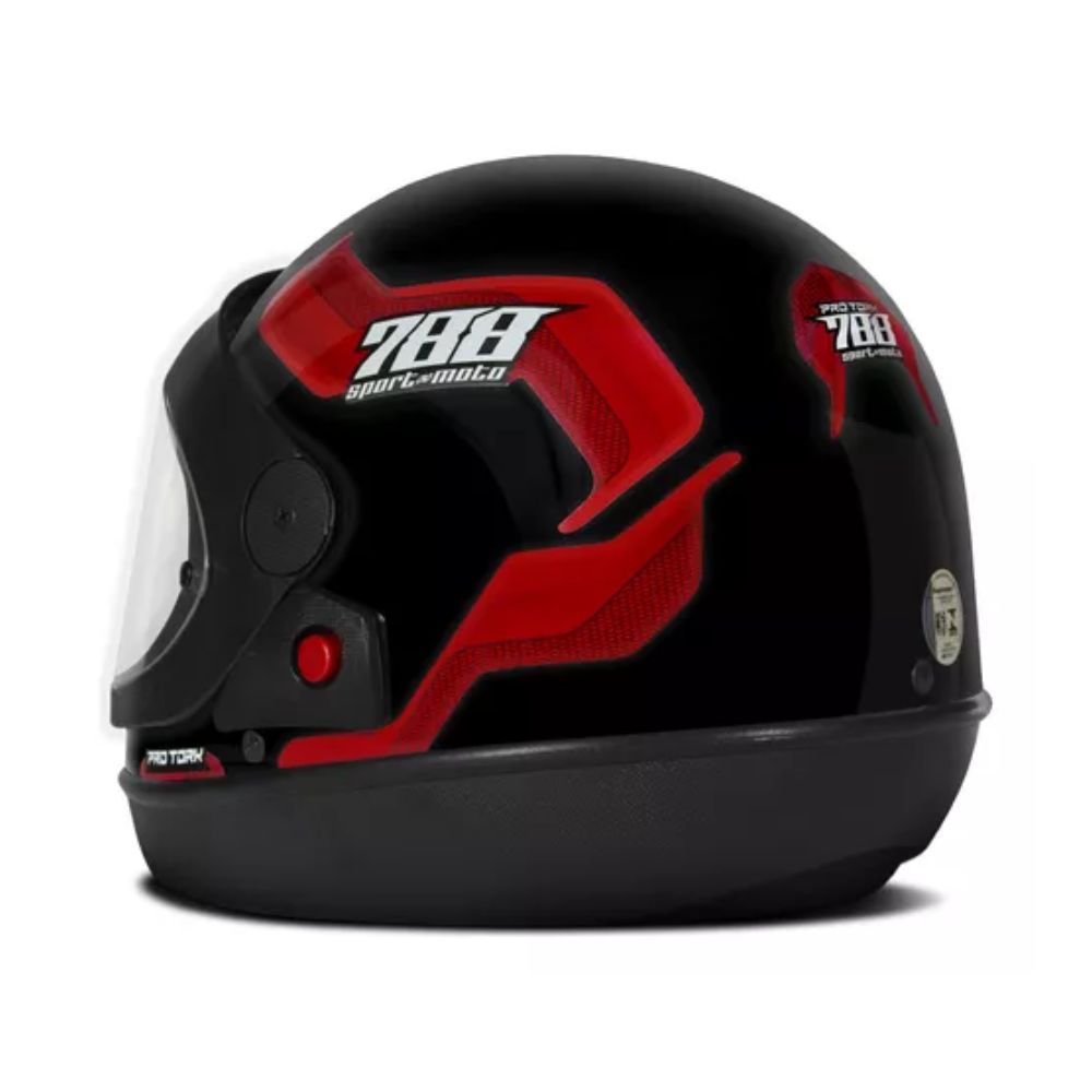 Capacete Protork SM Sport 788 CAP-495VM Tamanho 58 Preto/Vermelho