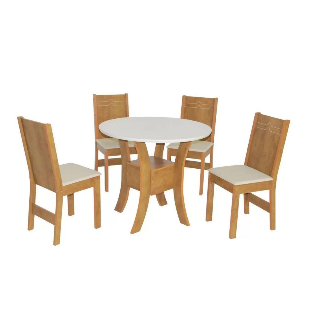 Mesa São Carlos Ayla Redonda C/ 4 Cad Elane Tec 16