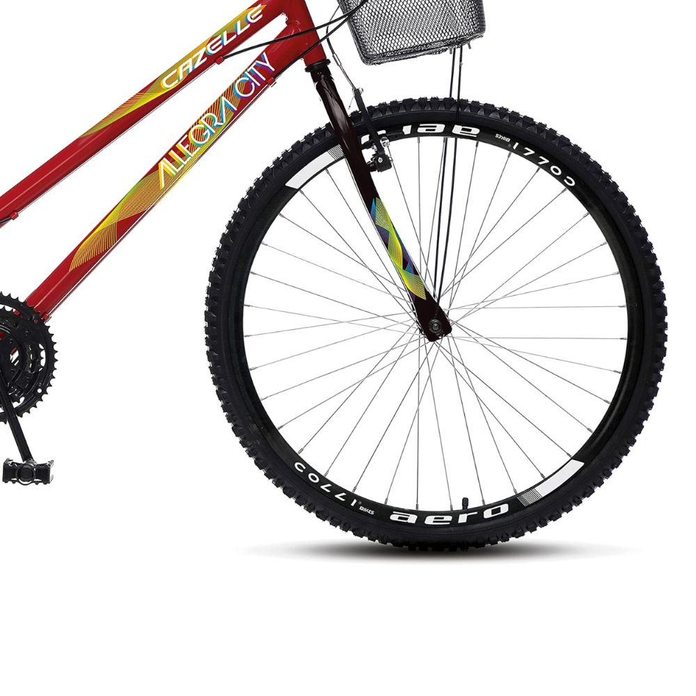 Bicicleta Colli Cazelle Allegra City 18 Marchas Aro 26 Vermelha
