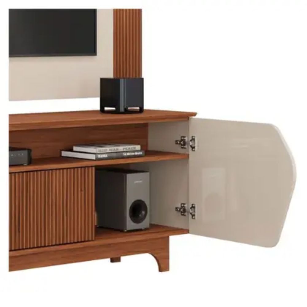 Rack com Painel Helo para TVs até 75 Polegadas MDF MDP 4 Portas DJ Móveis
