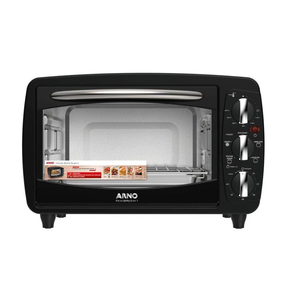 Forno Elétrico Arno Airfry 5 em 1 20L Preto FOR2