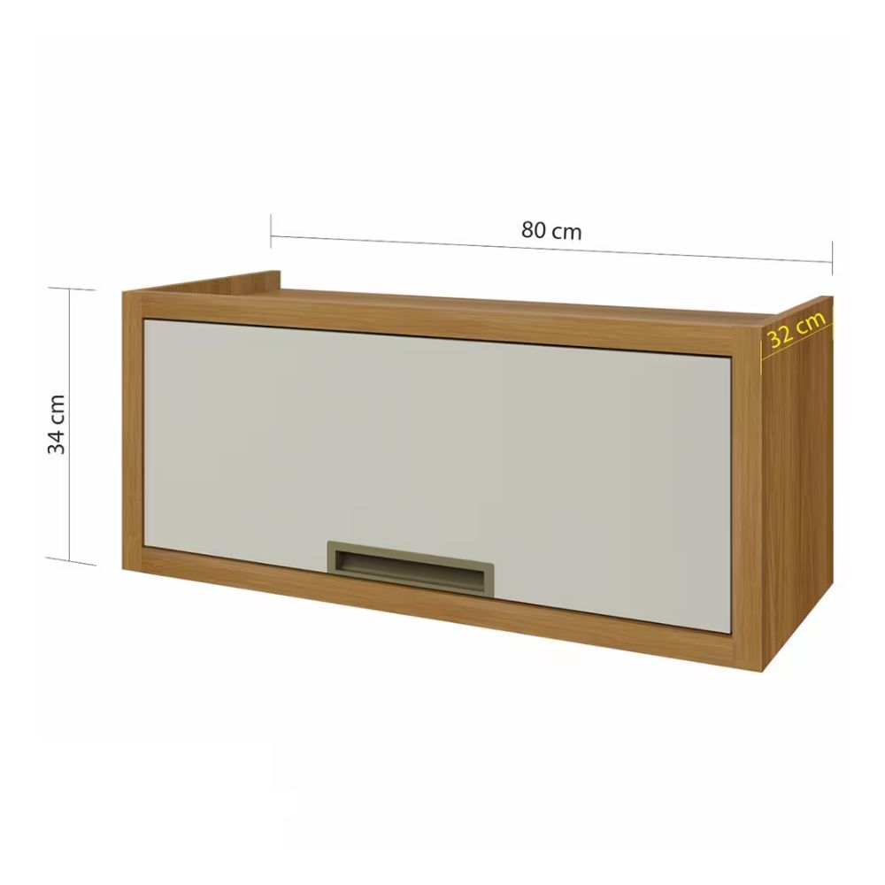 Armário de Geladeira Nesher Imperatriz 1 Porta 1 Prateleira 80cm Freijó/Off White