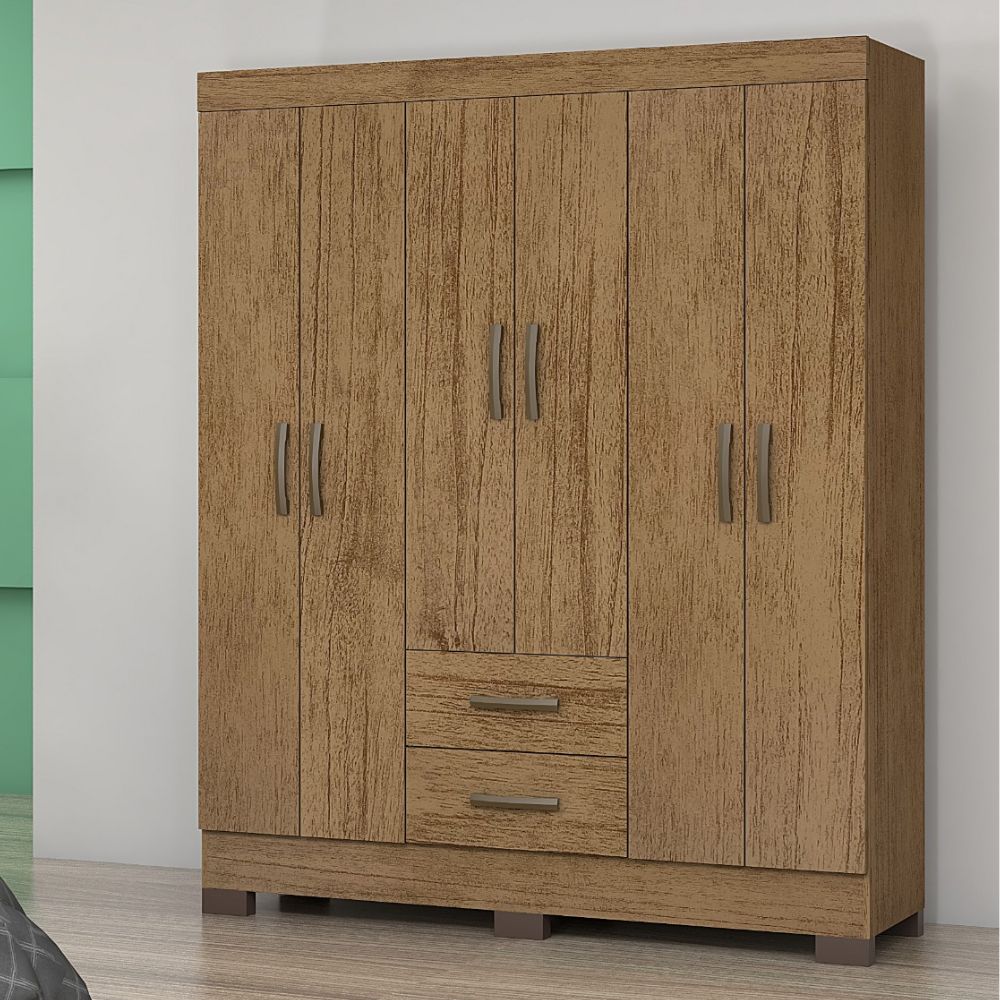 Guarda Roupa Josan Olímpio 6 Portas com Pés Cinamomo