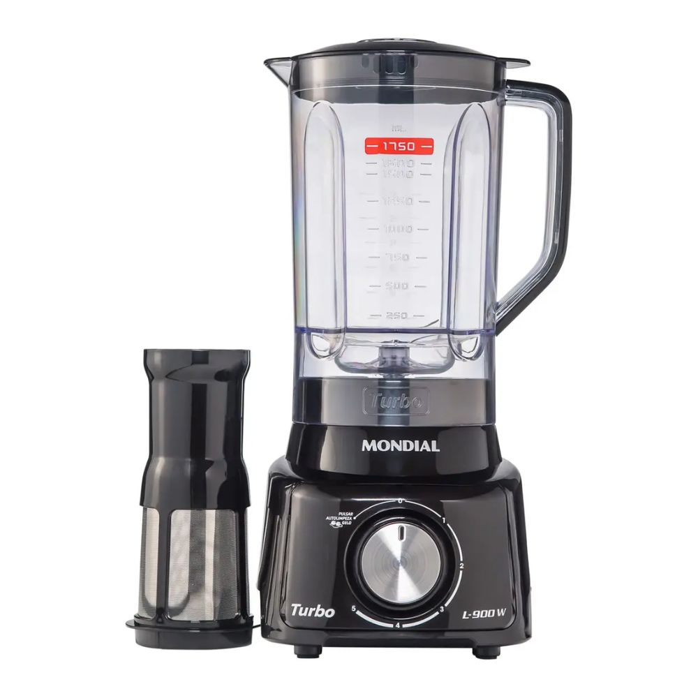 Liquidificador Mondial 900W L-900 FB 5 Velocidades Preto