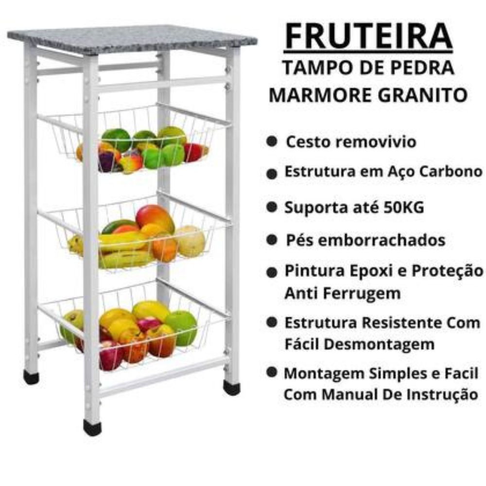 Fruteira J Santos Tubular Marmore Filtro Branca