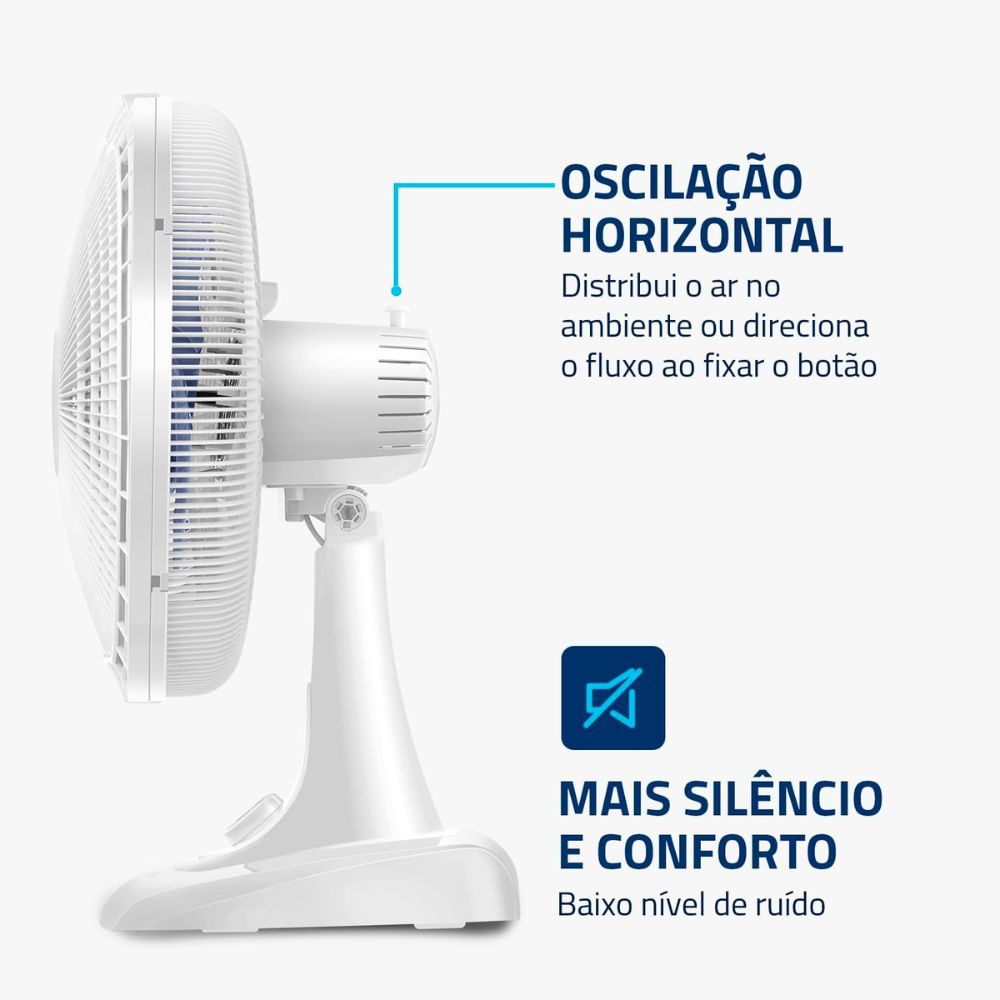 Ventilador de Mesa Mondial Super Power VSP-40-B Branco/Azul