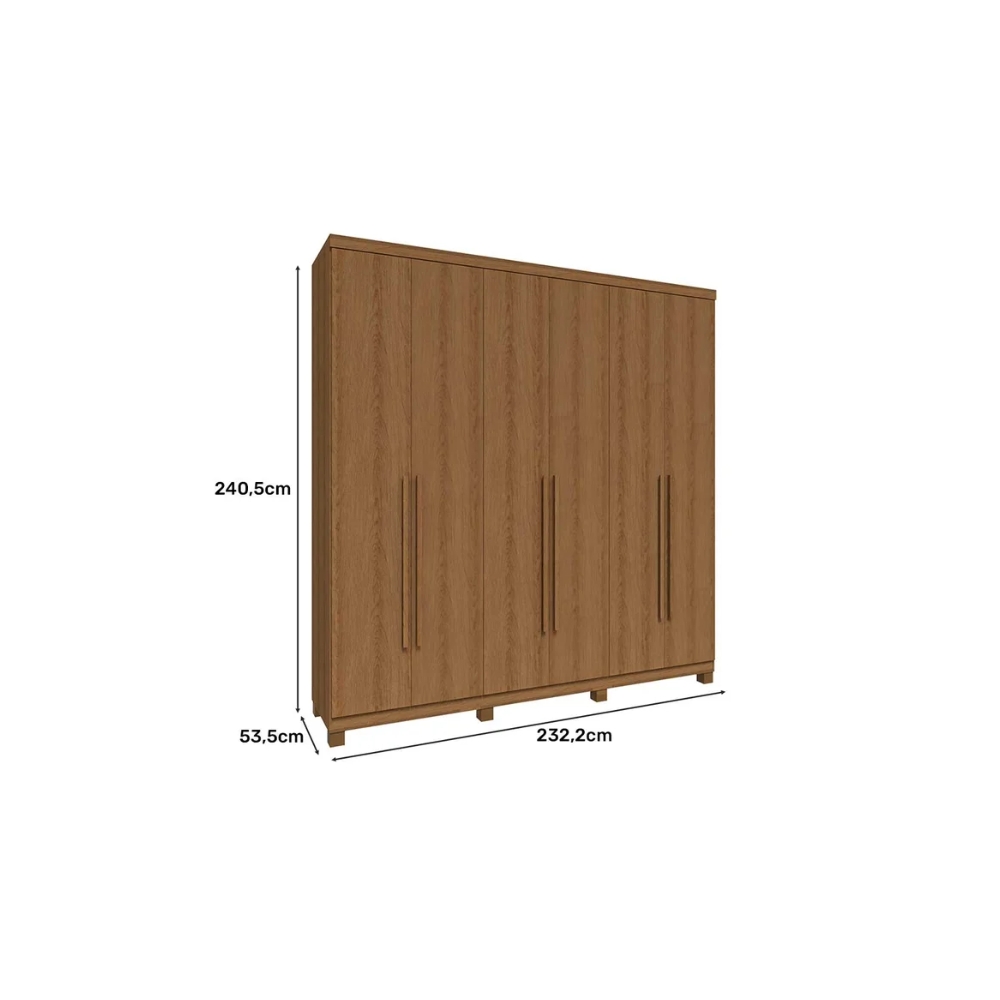 Guarda Roupa Rimo New Honduras 6 Portas Jequitibá
