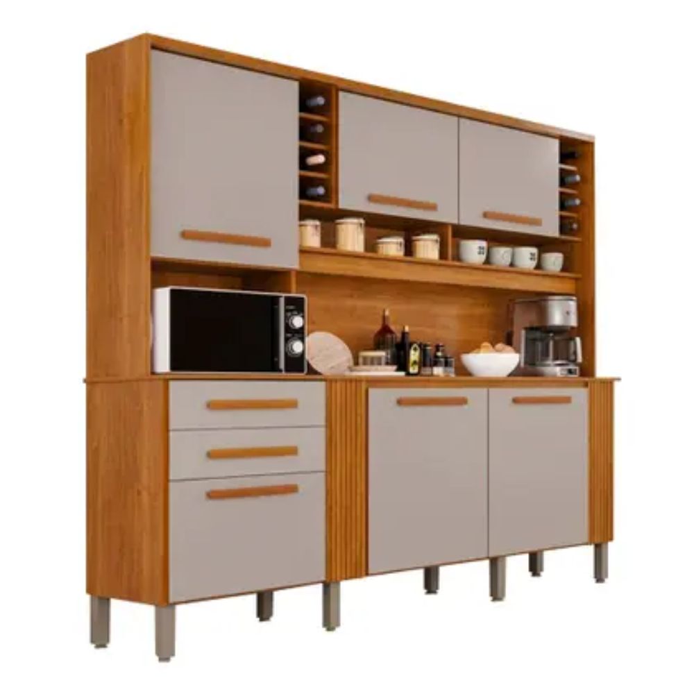 Cozinha Catar 6 Portas 2 Gavetas Pés Inclusos Salleto