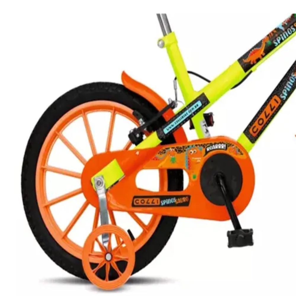 Bicicleta Infantil Spinossauro Aventuras Aro 16 Colli Cor Amarelo Neon