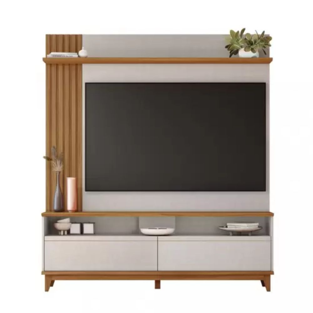 Estante Home Notável para TV até 65 Polegadas 2 Portas NT 1335 Off White TX/Freijó Trend