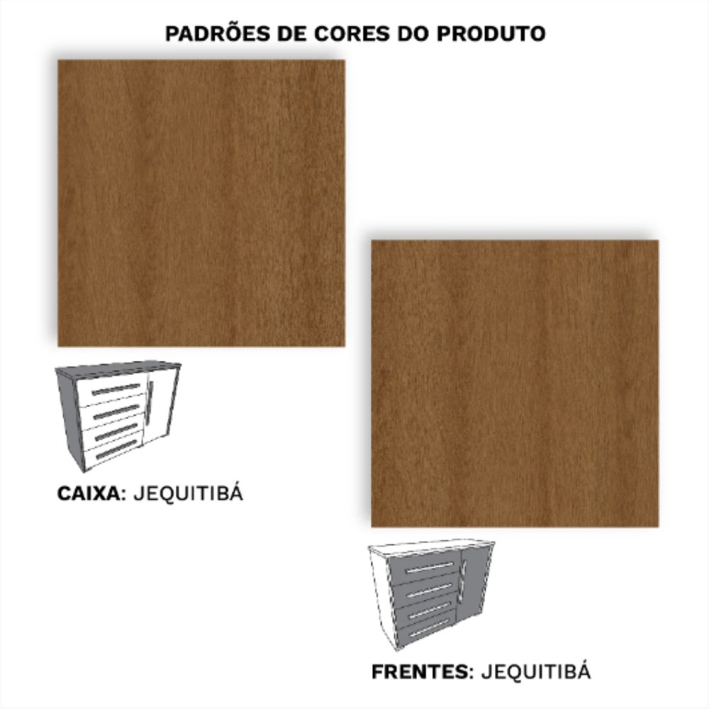 Cômoda Grande Rimo para Quarto 4 Gavetas com Sapateira Angra Jequitibá