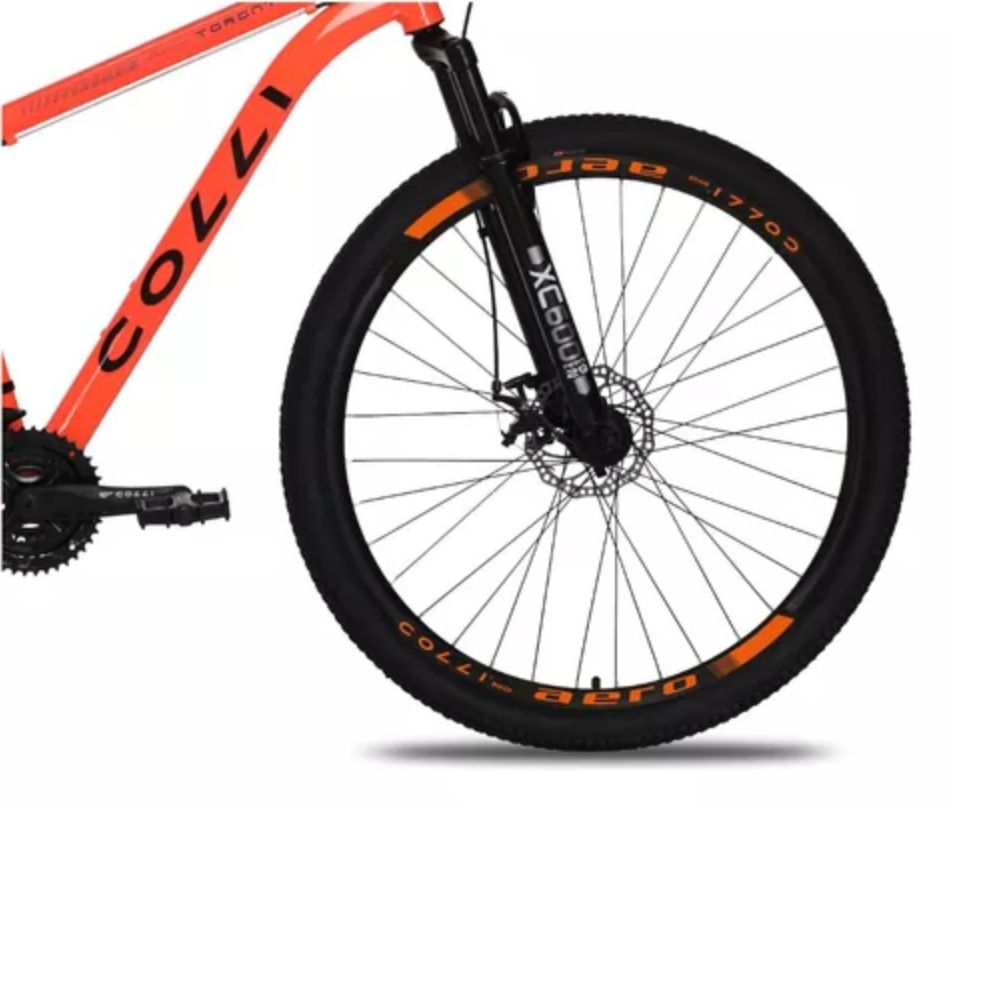 Bicicleta Colli Toronto Laranja Neon Aluminio Aro 29 Disco-shimano 21M