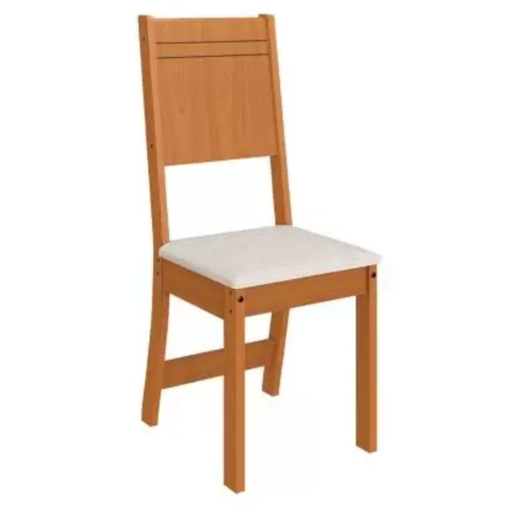 Mesa de Jantar São Carlos Florence com 4 Cadeiras Freijó/Off White