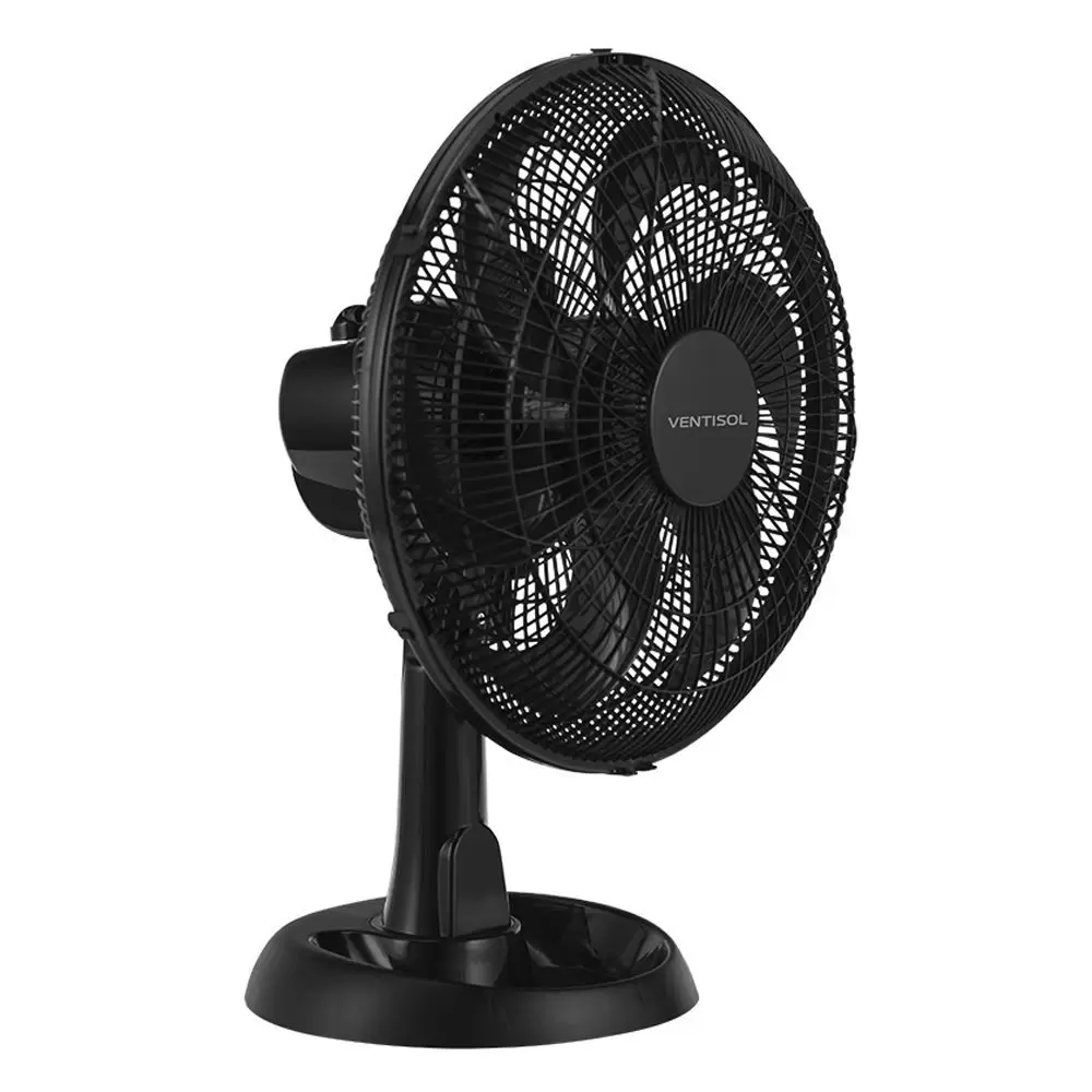 Ventilador Ventisol Premium Eco Mesa Turbo 6 Pas 30cm Preto