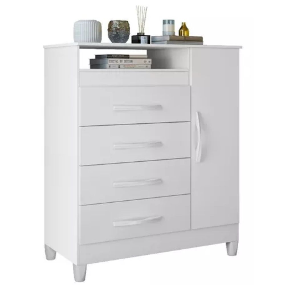 Comoda Albatroz Turquesa 4 Gavetas 1 Porta Multiflex