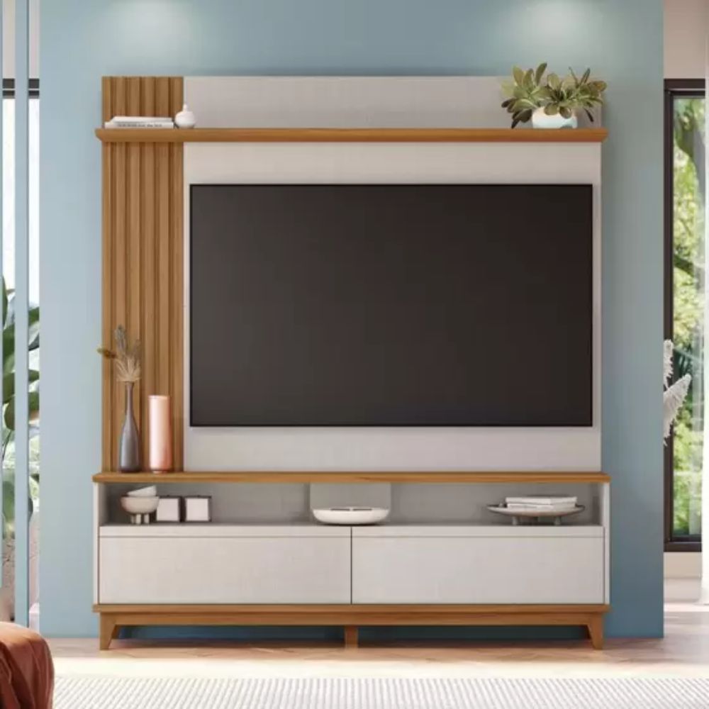 Estante Home Notável para TV até 65 Polegadas 2 Portas NT 1335 Off White TX/Freijó Trend