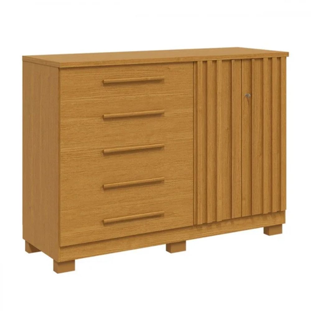 Cômoda de Quarto Bella c/ 2 Portas e 5 Gavetas Cinamomo - ACP Móveis