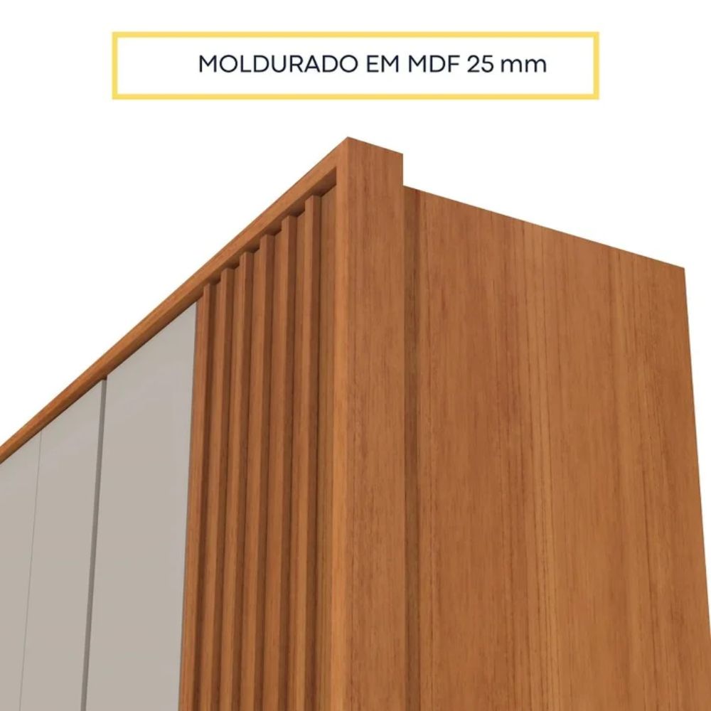 Guarda Roupa Casal 6 portas 6 gavetas Barcelona Ripado Tcil Móveis